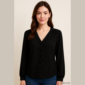 🌼Gilli black button down loose blouse